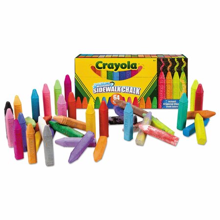 Crayola Ultimate Sidewalk Chalk, 4", 60 Assorted Colors, PK64 512064